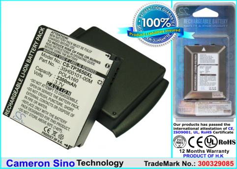 Batterie  htc haute capacite p3650 , touch cruise , touch find , polaris 100 , 