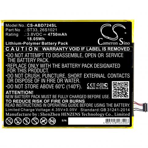 Batterie tablette amazon k72ll3